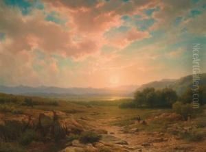 Ampio Paesaggio Al Tramonto by Cornelis Lieste