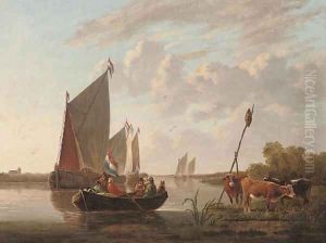 Departing from the riverbank by Aelbert Cuyp