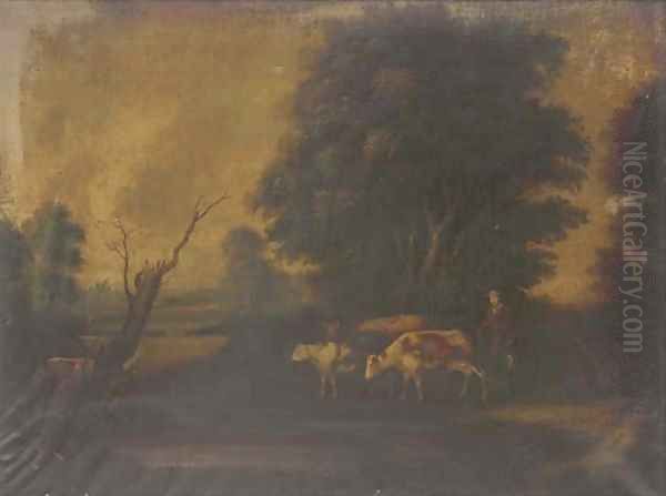 Cattle watering; and Cattle on a riverbank - view 1