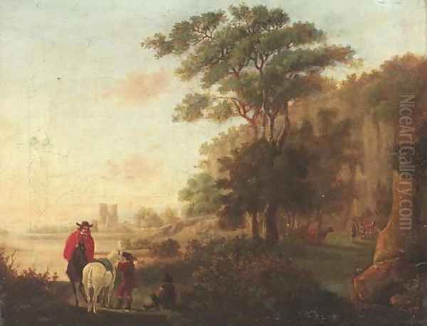 Horseman in an Italianate landscape - view 1