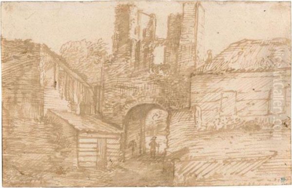 The Outer Gate Of The Ruins Of Brederode Castle - view 1