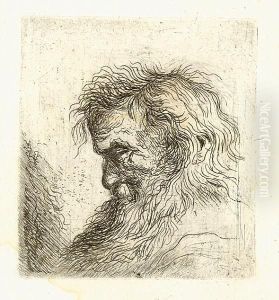 Head Of An Old Man In Profile To The Left (bartsch 40) by Jan Lievens