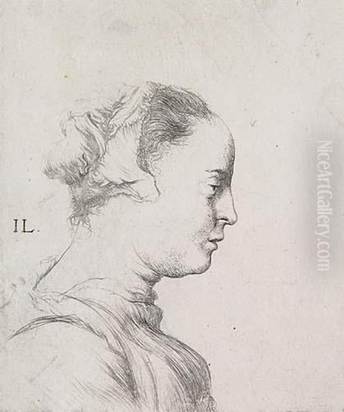 Bust Of A Young Woman In Profile To The Right - view 1