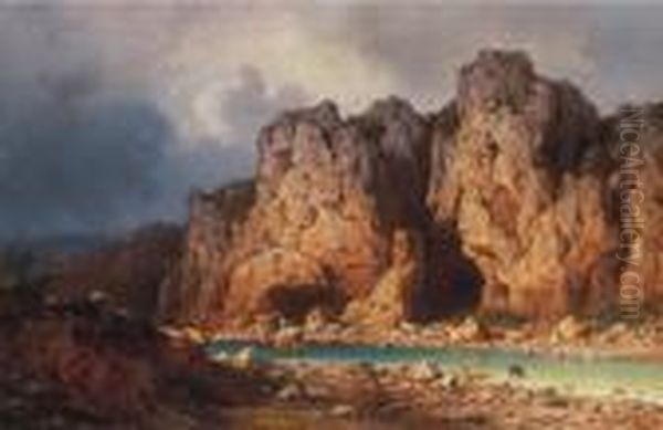 Landscape Of A Riverside With A Fortress - view 1