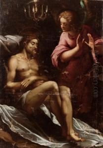 Cristo Deposto Nel Sepolcro E Pianto Da Un Angelo by Giacomo (or Jacopo) Tarchiani