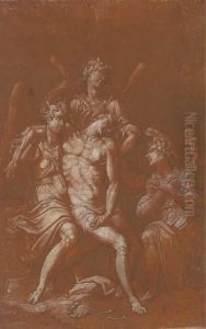 Le Christ Soutenu Pas Les Anges by Giacomo (or Jacopo) Tarchiani
