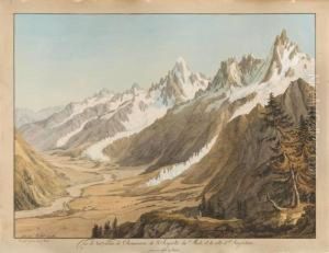 Vue De La Vallee De Chamounix by Jean Antoine Linck