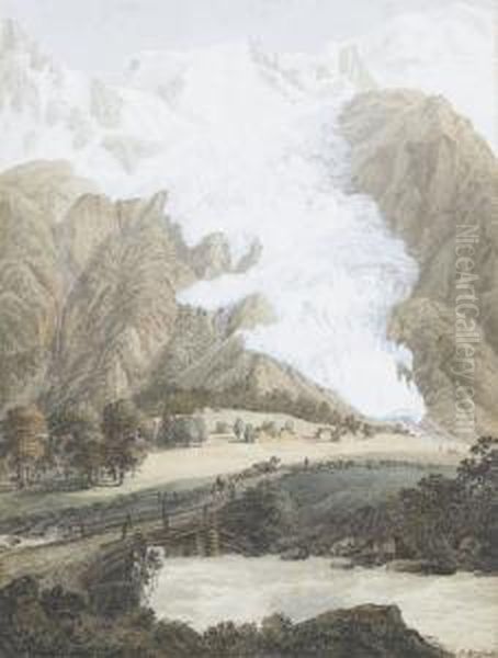 Vue De Glacier De Bossons De L'aiguille Du Midi Et Du Tacul - view 1