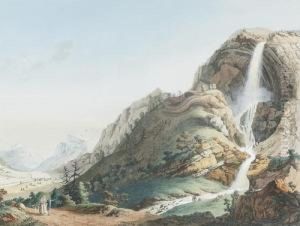 Vue De La Cascade D'arpenas. by Jean Antoine Linck