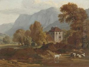 Vue Pres La Roche Et Du Brezon En Savoy. 1796. by Jean Antoine Linck