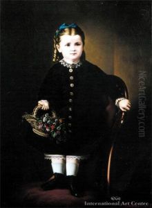 Girl With Basket Of Flowers