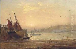An estuary at low tide by James Wilson Carmichael
