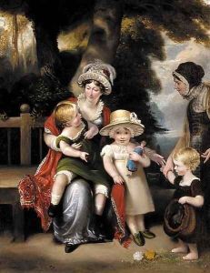 Portrait of a mother with her three children by Margaret Sarah Carpenter