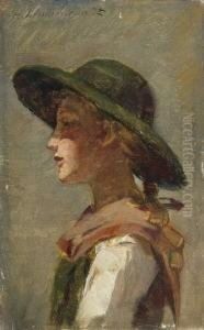 Tiroler Madchen. by Hermann Lindenschmit