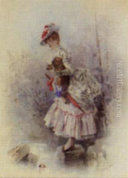 Fashionable Ladies With Their Pets - view 1