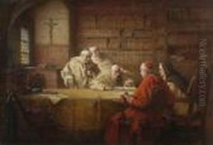 In Der Klosterbibliothek. by Richard Linderum