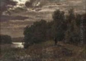 Maisema Kuunvalossa by Berndt Adolf Lindholm
