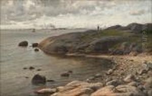Rannikkomaisema. by Berndt Adolf Lindholm