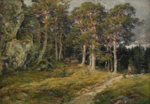 Landskap Med Jagare - Motiv Fran Saro Vasterskog by Berndt Adolf Lindholm