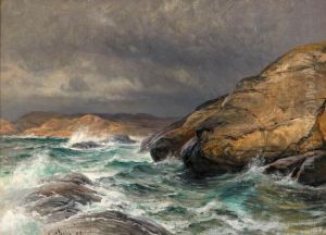 Branningar Mot Strandklippor by Berndt Adolf Lindholm