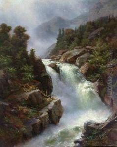 The Waterfall by Johann Wilhelm Lindlar
