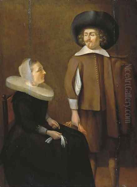 An elegant couple in an interior - view 1