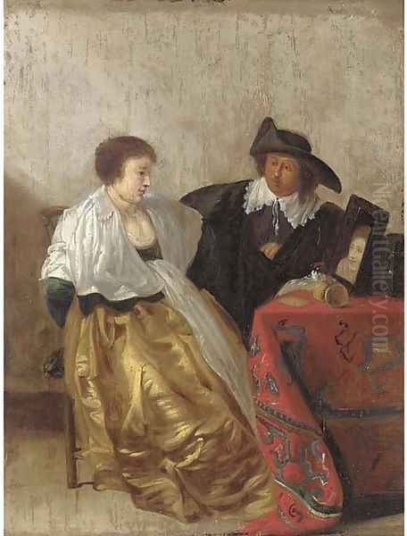 An elegant couple at a dressing table - view 1
