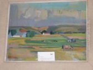 Vag I Bokskog, 43x34cm by Axel Hjalmar Lindqvist