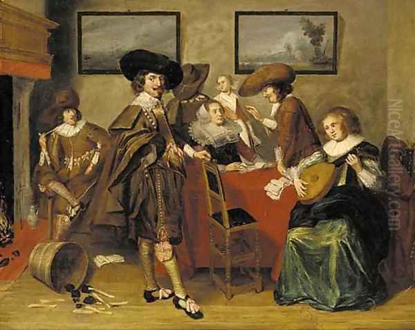 Elegant company in an interior - view 1