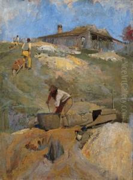 Miners And Cradle, Creswick - view 1