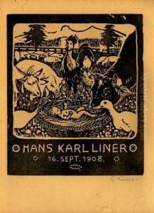 Geburtsanzeige Hans Karl Liner by Carl August Liner