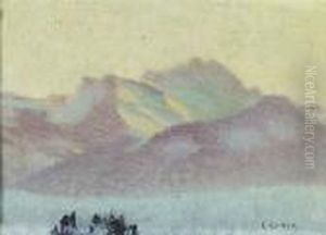 Kleine Winterlandschaft Mit Santis. by Carl August Liner