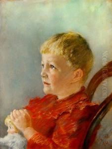 Bildnis Eines Sitzenden Kindes Mit Puppe by Carl August Liner