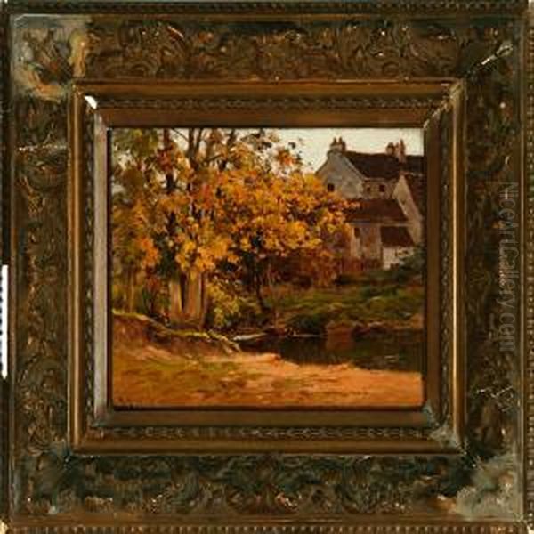 Stream Near A French Village, Autumn - view 1