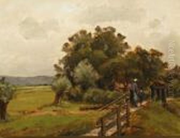 Mother And Child Crossing A Bridge - view 1