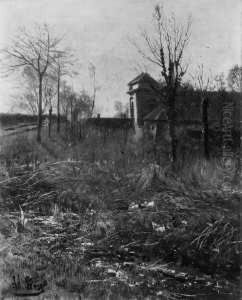 Niederrheinlandschaft Mit Enten 
Im Graben Einer Wasserburg. Signiert Unten Links: Ad. Lins. Ol Auf 
Leinwand. H 70; B 56 Cm.