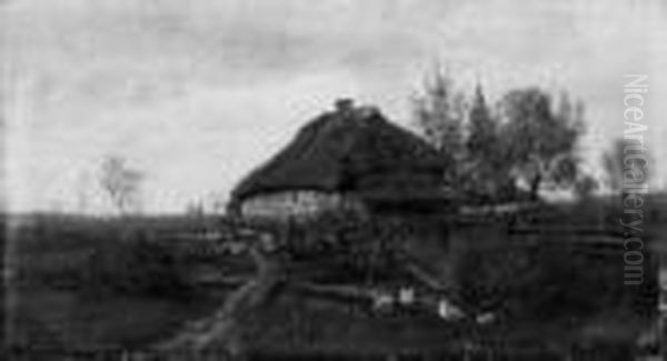 Landschaft Mit Bauernhaus Und Gansen. - view 1