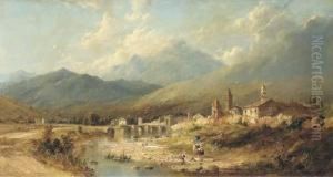View Of A Swiss Mountain Village