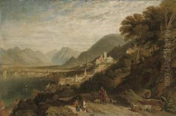 View Of The Bay Of Naples, With A Drover And Figures Making Music In The Foreground - view 1