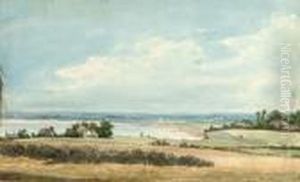 View Across The Fields To The Coast by William Linton
