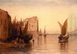 Feluccas On The Nile Near Ruined Buildings