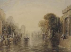 Classical Figures In An Arcadian Landscape