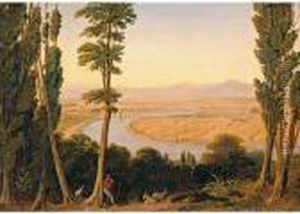 View Of The Tiber River And The Roman Campagna From Monte Mario by William Linton