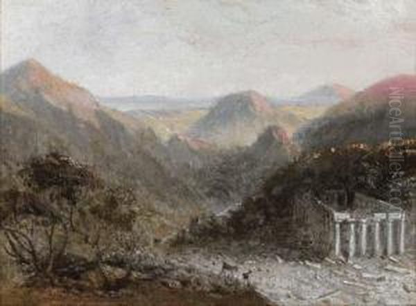A Ruined Temple In An Italianate Landscape - view 1