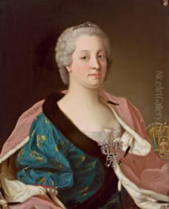 Seguace Del Settecento Ritratto 
Dell""""imperatrice Maria Teresa Con Una Spilla Di Brillanti Con Il 
Ritratto In Miniatura Del Consorte