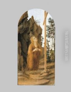 The Penitent Mary Magdalen Adoring The True Cross In A Rockylandscape The Penitent Mary Magdalen Adoring The True Cross In A Rockylandscape