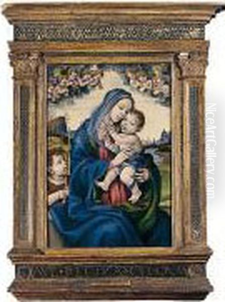 The Madonna And Child With The Infant Saint John The Baptist, Angels Circling Above - view 1