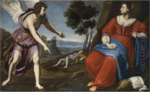 Hagar And Ishmael In The Desert by Lorenzo Lippi