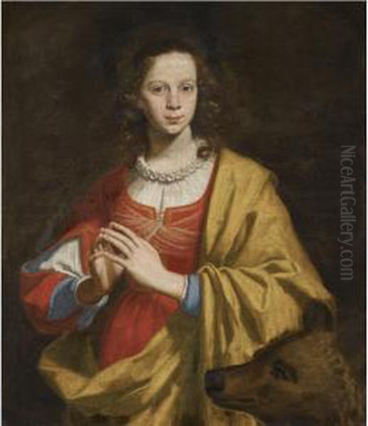 Portrait Of A Lady As Saint Margaret, Possibly Margherita Galli - view 1