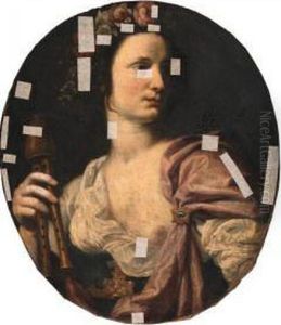 The Muse Euterpe, Bust-length, Holding A Double Clarinet